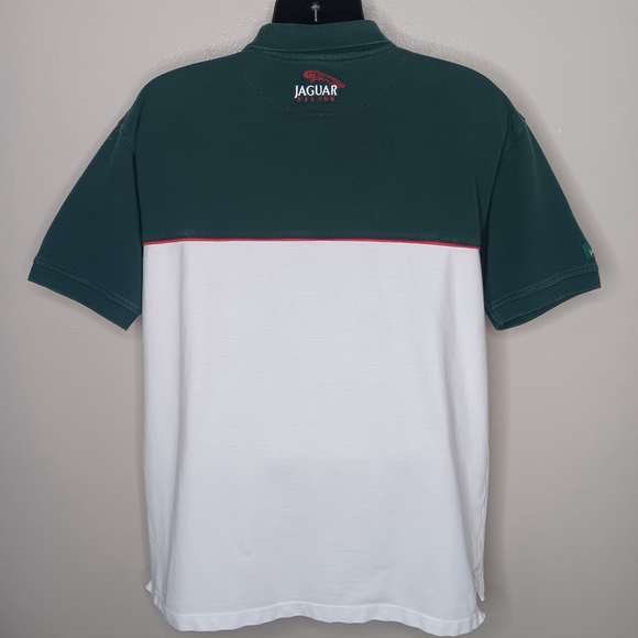 Vintage Official JAGUAR Racing Men's XL Polo Shirt Logos Short Sleeve Green - Picture 6 of 10